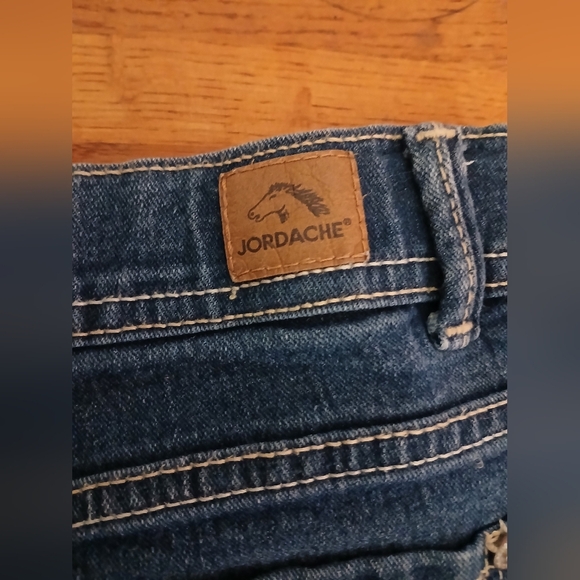 Jordache Blue Denim Kids Shorts with Star Sequined Patch Size 16 - Picture 4 of 8